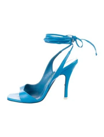 Pre-owned Attico Leather Sandals In Blue