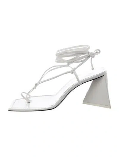 Pre-owned Attico Leather Sandals In Silver