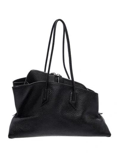 Pre-owned Attico Leather Shoulder Bag In Black