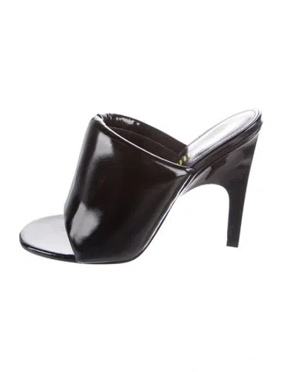 Pre-owned Attico Leather Slides In Black