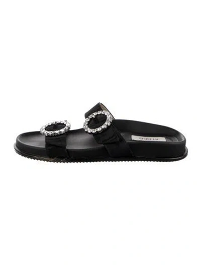 Pre-owned Attico Leather Slides In Black