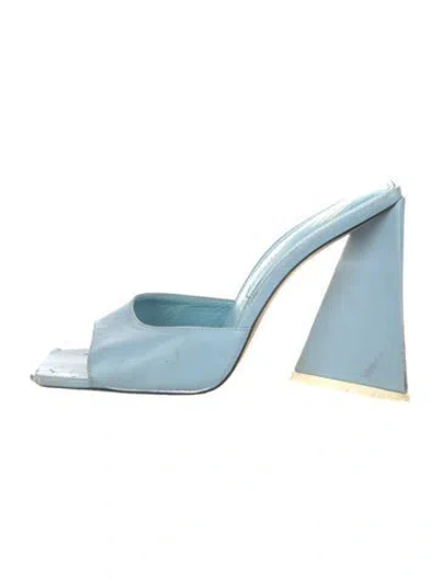 Pre-owned Attico Leather Slides In Blue