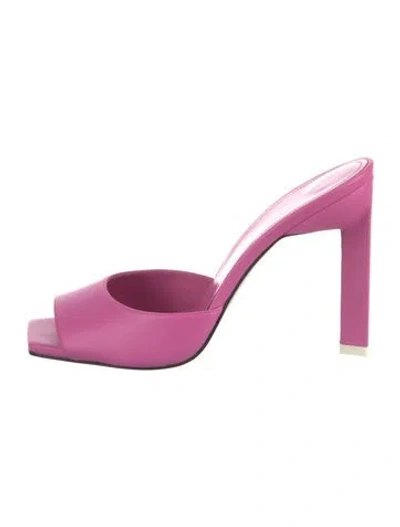 Pre-owned Attico Leather Slides In Pink