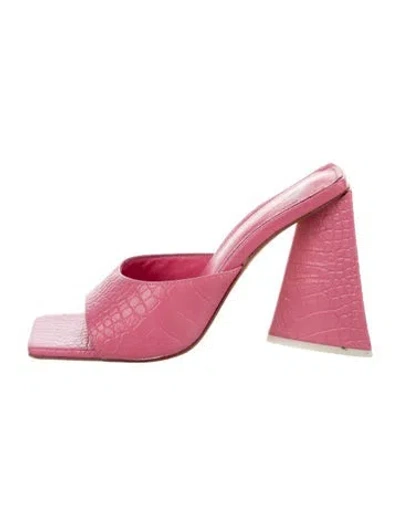 Pre-owned Attico Leather Slides In Pink