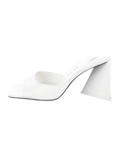 Pre-owned Attico Leather Slides In White