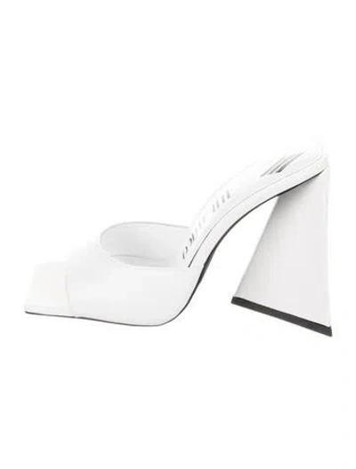 Pre-owned Attico Leather Slides In White