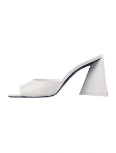 Pre-owned Attico Leather Slides In White