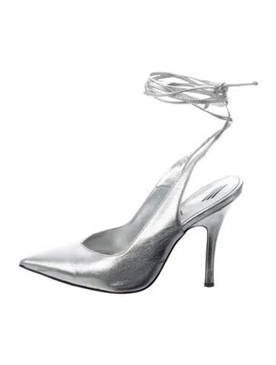 Pre-owned Attico Leather Slingback Pumps