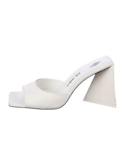 Pre-owned Attico Leather Slingback Sandals In White