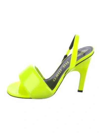 Pre-owned Attico Leather Slingback Sandals In Yellow