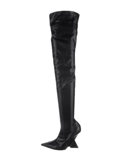 Pre-owned Attico Leather Sock Boots In Black