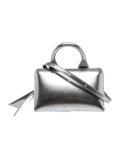 Pre-owned Attico Leather Top Handle Bag In Silver