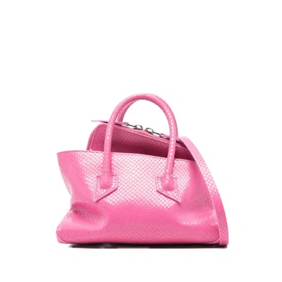 Attico Leather Tote Bags In Pink