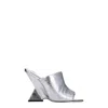 Attico Cheope 105mm Laminated Leather Mules In Silver