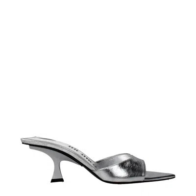 Attico Leather Women's Sandal In Gray