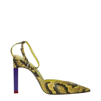 Attico Leather Women's Sandal In Yellow
