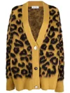 Attico Leopard-print Wool-blend Cardigan In Gelb