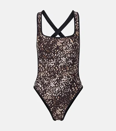 Attico Leopard-print Swimsuit In Multi