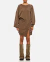 Attico Light American Fleece Mini Dress In Brown