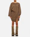 Attico Light American Fleece Mini Dress In Brown