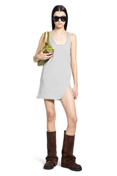 Attico Light American Fleece Mini Dress In Blue