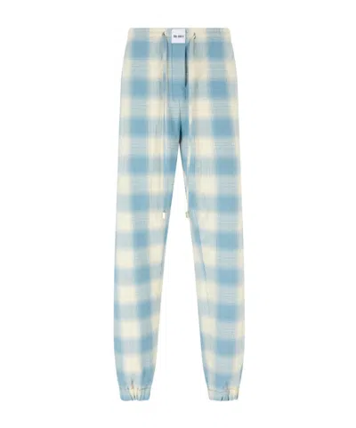 Attico Light Blue And White Long Pant In Multi