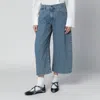 Attico Light Blue Cropped Jeans In Blue