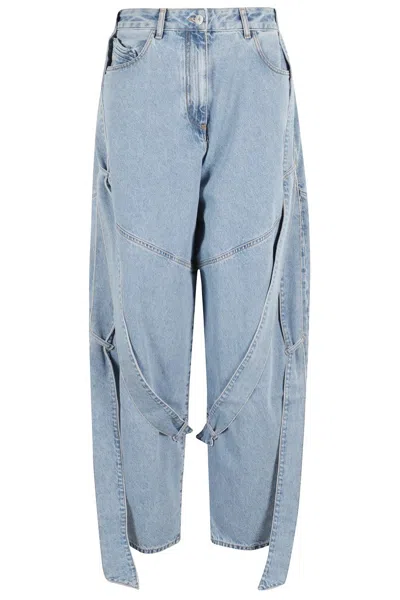 ATTICO LIGHT BLUE DENIM LONG PANTS
