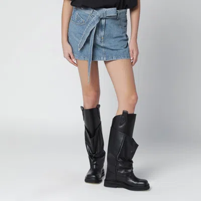 ATTICO THE ATTICO LIGHT BLUE DENIM MINI SKIRT