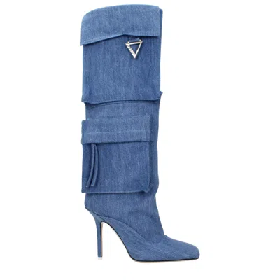 Attico Light Blue Fabric Boots