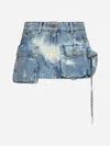 Attico Light Blue ''fay'' Multi-pocket Miniskirt