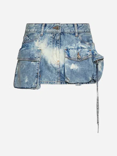 ATTICO LIGHT BLUE ''FAY'' MULTI-POCKET MINISKIRT