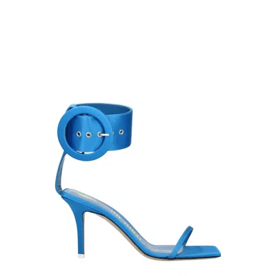 Attico Light Blue Satin Sandal