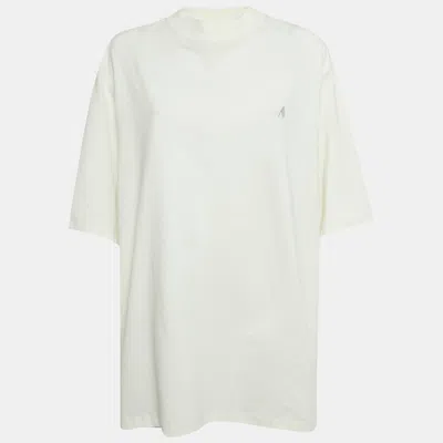 Attico Light Green Cotton Kilie Mock Neck T-shirt In White