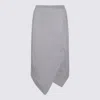 Attico Melange Grey And Beige Midi Skirt In Grigio E Beige