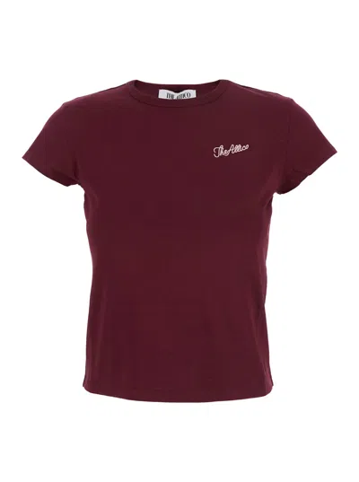 Attico Light Jersey T-shirt In Burgundy
