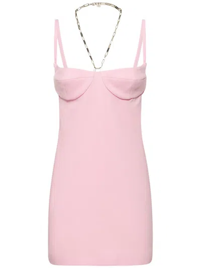 Attico Light Pink Elegant Dress With Thin Straps In Multi