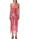 Attico Bistier Midi Dress In Pink