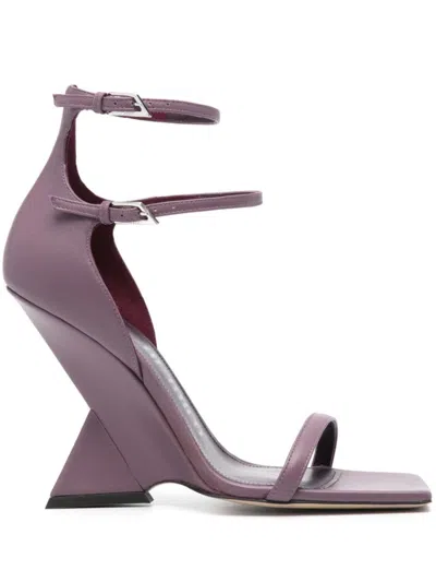 Attico Grace 105mm Leather Sandals In Light Purple