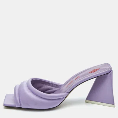 Pre-owned Attico Light Purple Satin Devon Slide Sandals Size 41