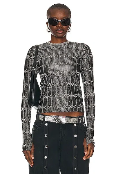 Attico Light Sweater In Black & Silver