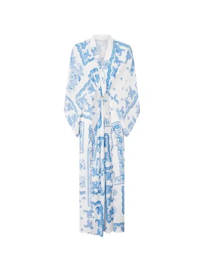Attico Light-blue And White Maxi Dress In Multi
