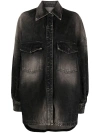 Attico Black Tie-dye Denim Jacket In Grey