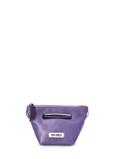 Attico Lilac Satin Handbag With Leather Details