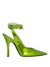 Attico Venus Holographic-effect Pointed Toe Pumps In Yellow
