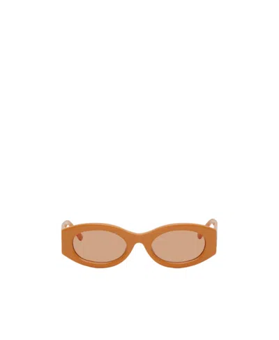 Attico Linda Farrow Sunglasses In Nude