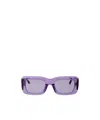 Attico Linda Farrow X The  Rectangular-frame Sunglasses In Gray
