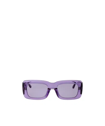 Attico Linda Farrow X The  Rectangular-frame Sunglasses In Gray