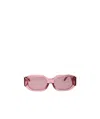 Attico Linda Farrow X The  Rectangular-frame Sunglasses In Pink
