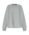 Attico Grey Crewneck Logo Pullover In Gray